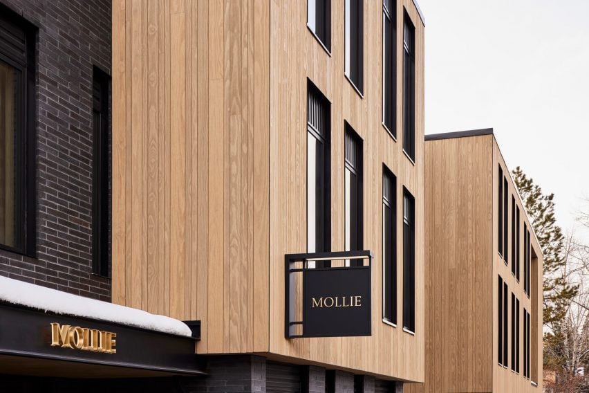 Exterior revestido de madera de Mollie Aspen