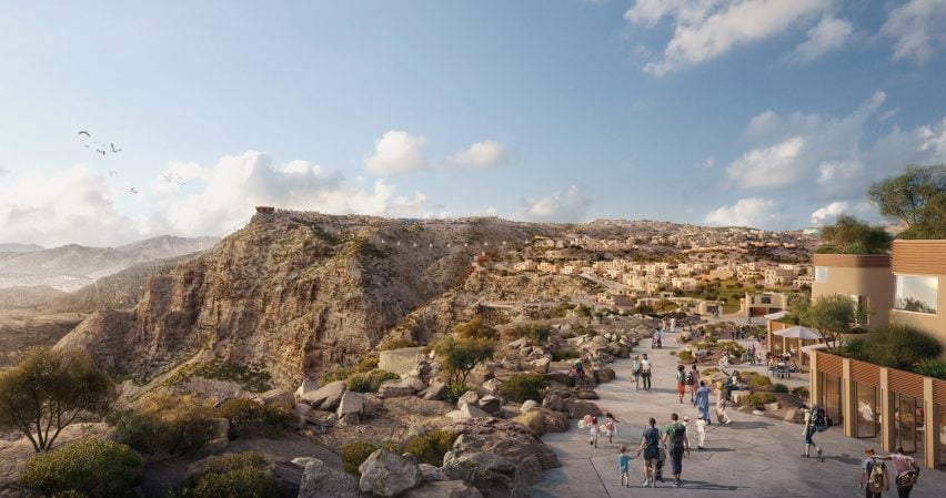 Representación del pico de la montaña de Omán sobre Jabal al Akhdar