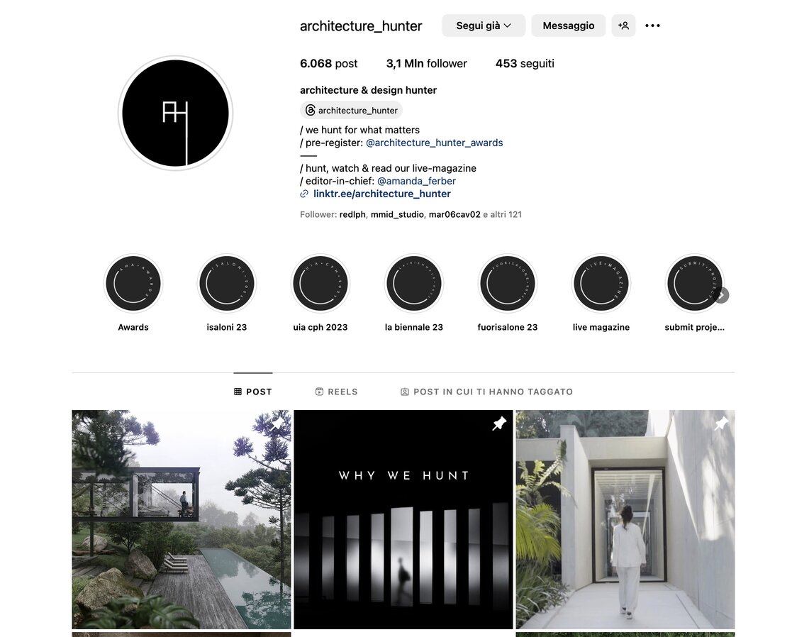 1. Premios Architecture Hunter 2024 _ Página de Instagram