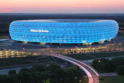 La fachada del edificio Allianz Arena
