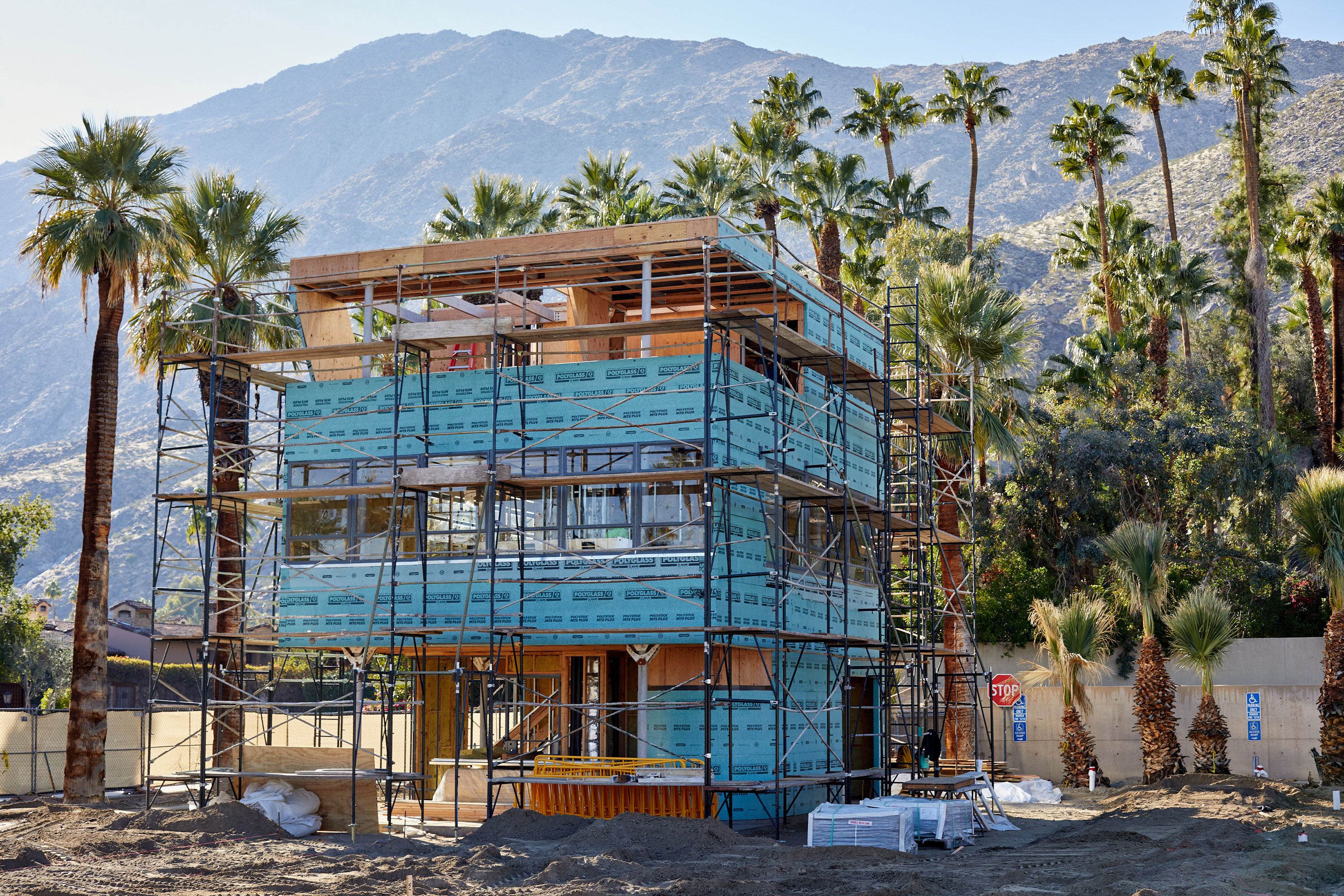 La reconstrucción de la Casa Aluminaire de Frey en el Museo de Arte de Palm Springs está en marcha, en la foto del 10 de enero de 2024.