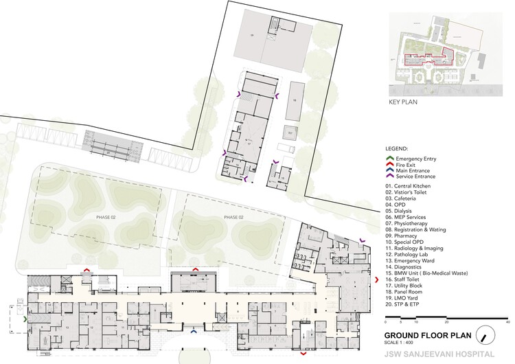 Hospital de especialidades múltiples JSW Sanjeevani / SJK Architects - 30/18.  Imagen