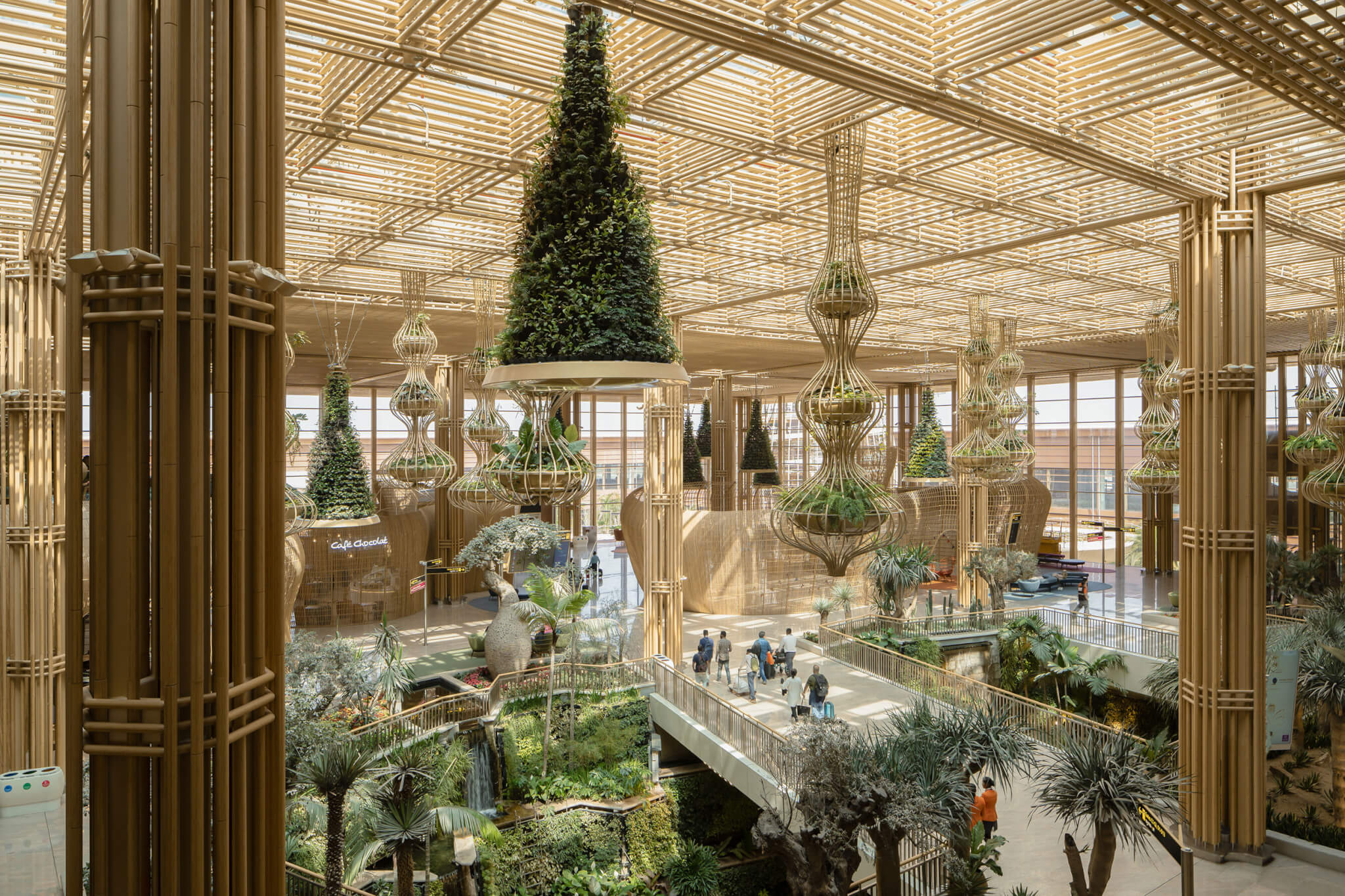 Aeropuerto indio con mucha vegetación reconocido por AIANY y ASLANY en el programa Premio a la Excelencia en Diseño de Transporte + Infraestructura 2024