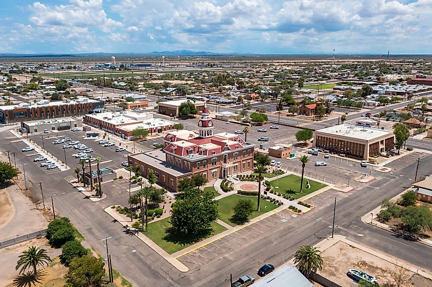 Palacio de justicia histórico del condado de Pinal en Florence, Arizona.