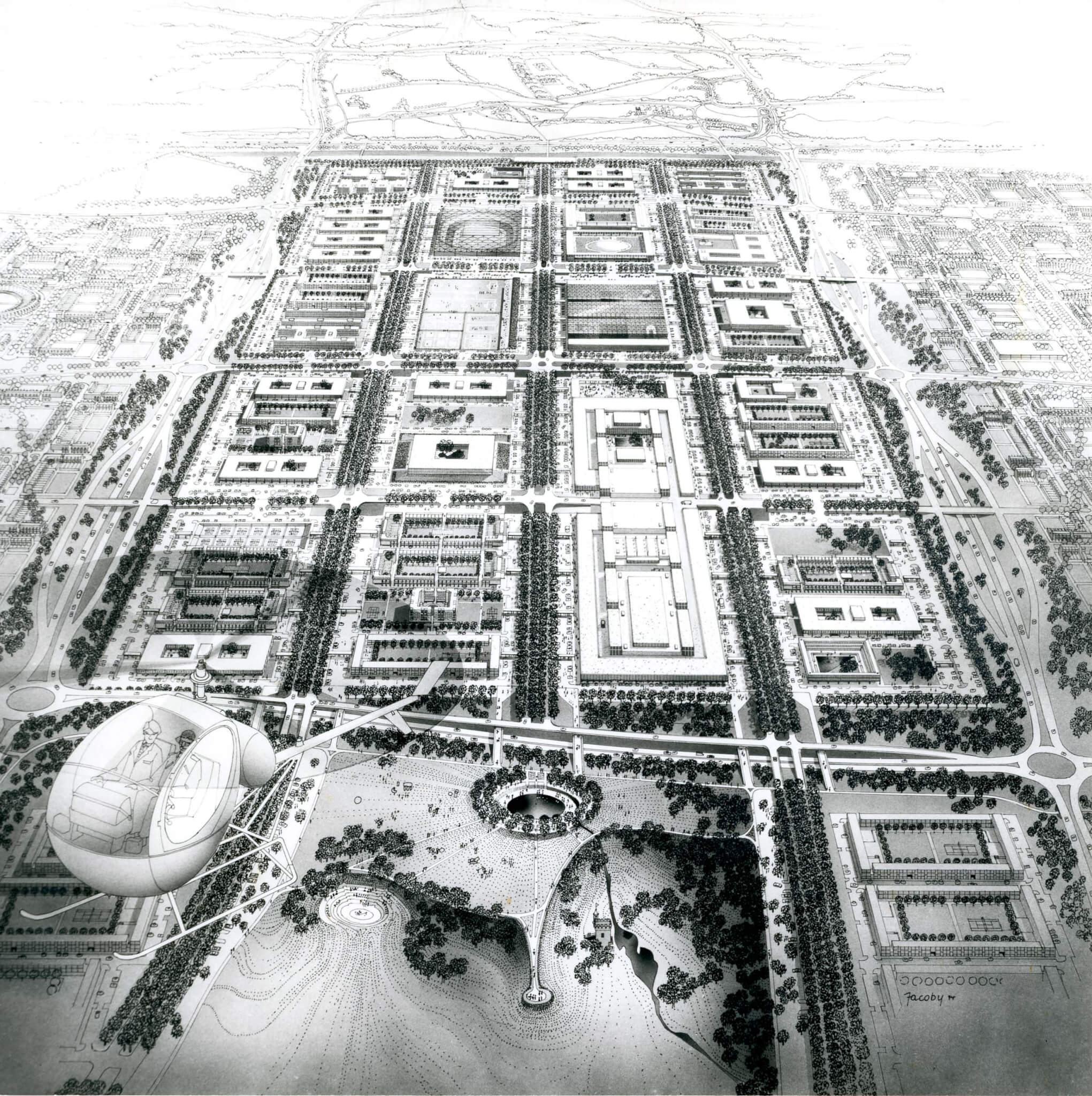 Vista aérea de Milton Keynes por Helmut Jacoby