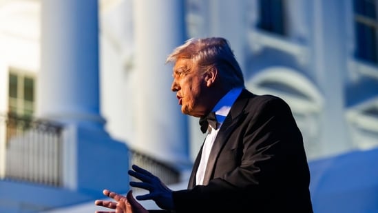 El presidente de Donald Trump habla con los miembros del sur del suroeste, DC, el sábado 2025, 20 de septiembre de 2025. (Bloomberg)