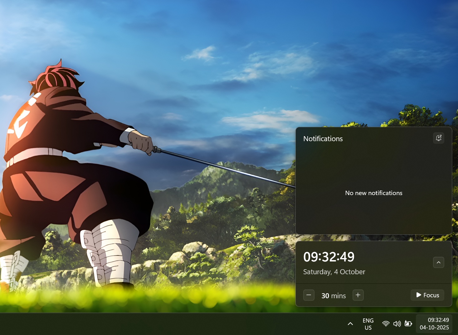Calendario que cae en Windows 11
