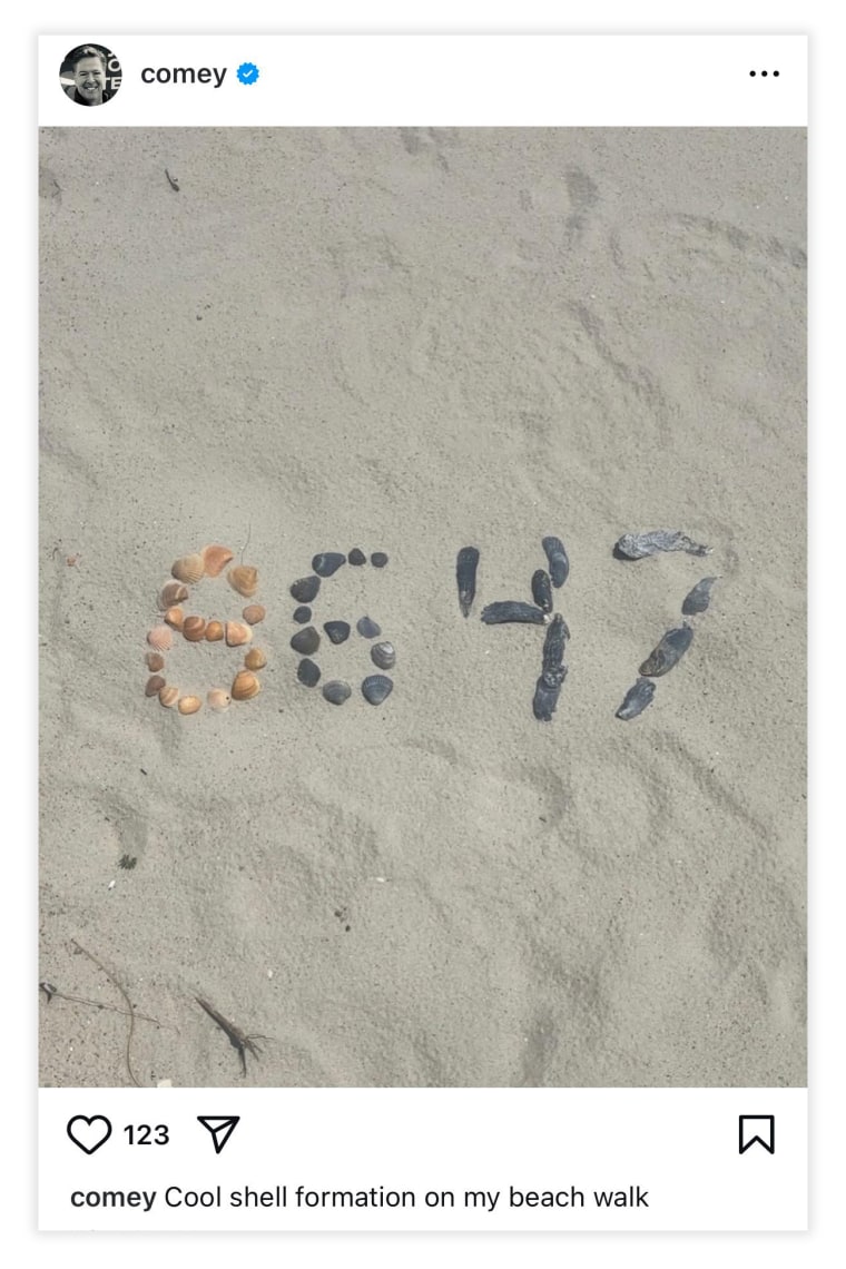 Publicación de James Comey en Instagram en mayo de 2025