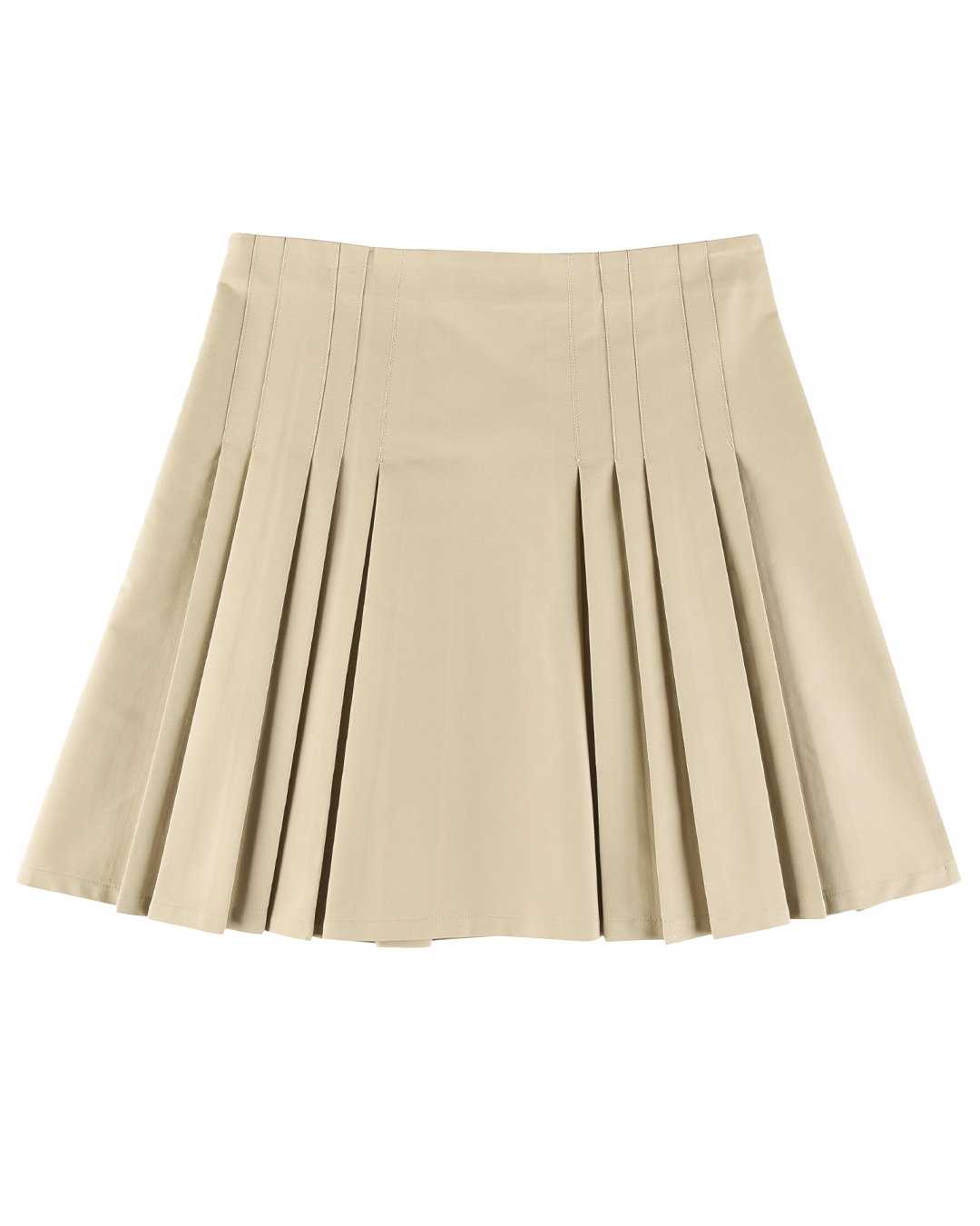 Falda midi plisada estructurada - Fawn - Xs